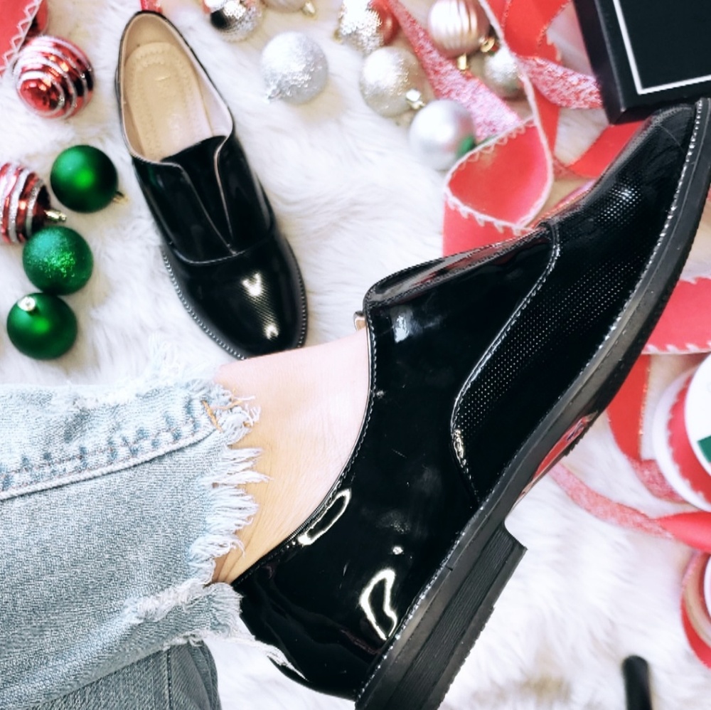 Black oxford Flats